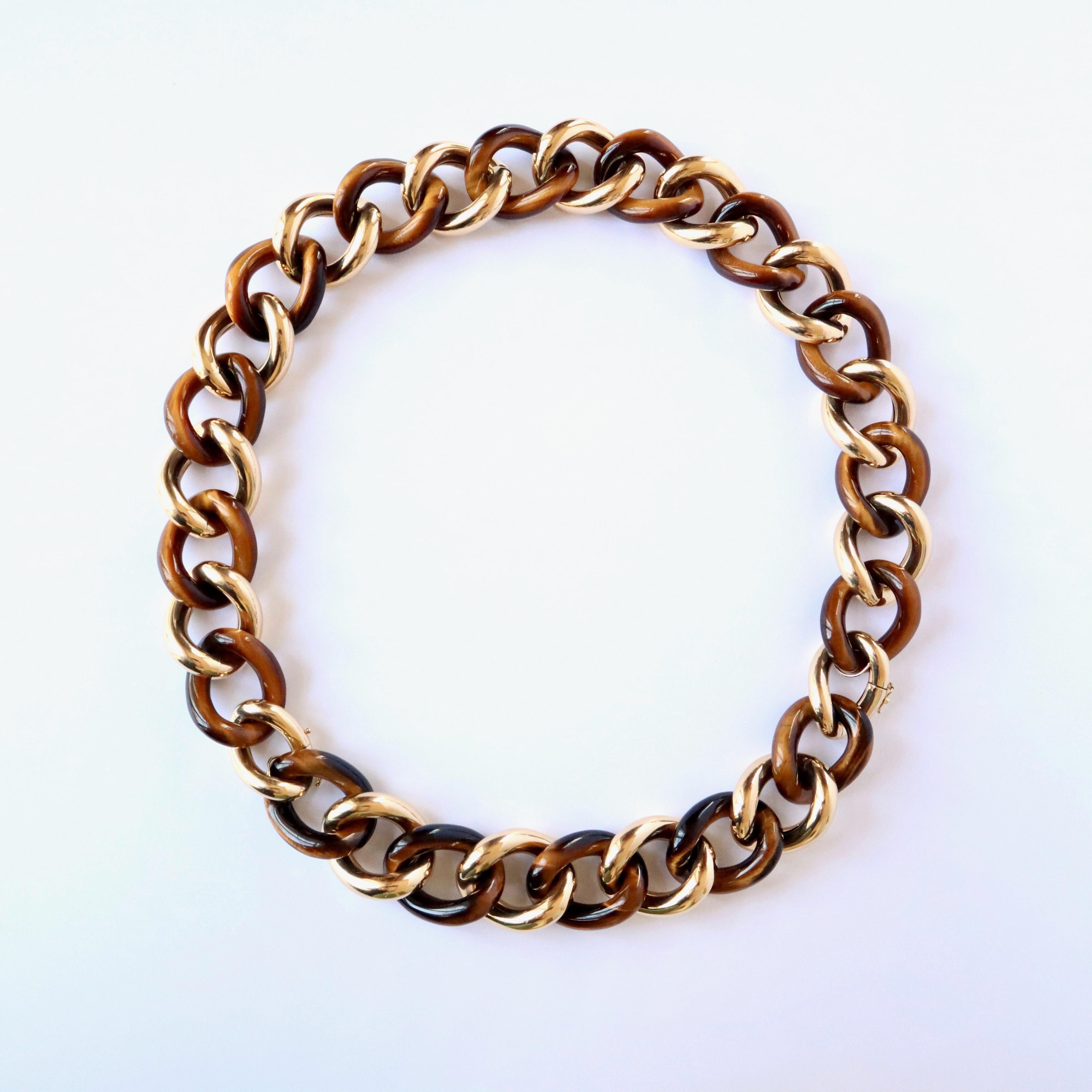 Lange Halskette oder Halskette und Armband aus 18 Karat Gelbgold und Achat 3 in 1 im Angebot 1