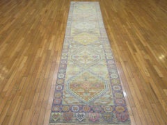 Long New Hand Knotted Wool Turkish Oushak Runner Rug