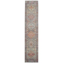 Long New Hand Knotted Wool Turkish Oushak Runner Rug