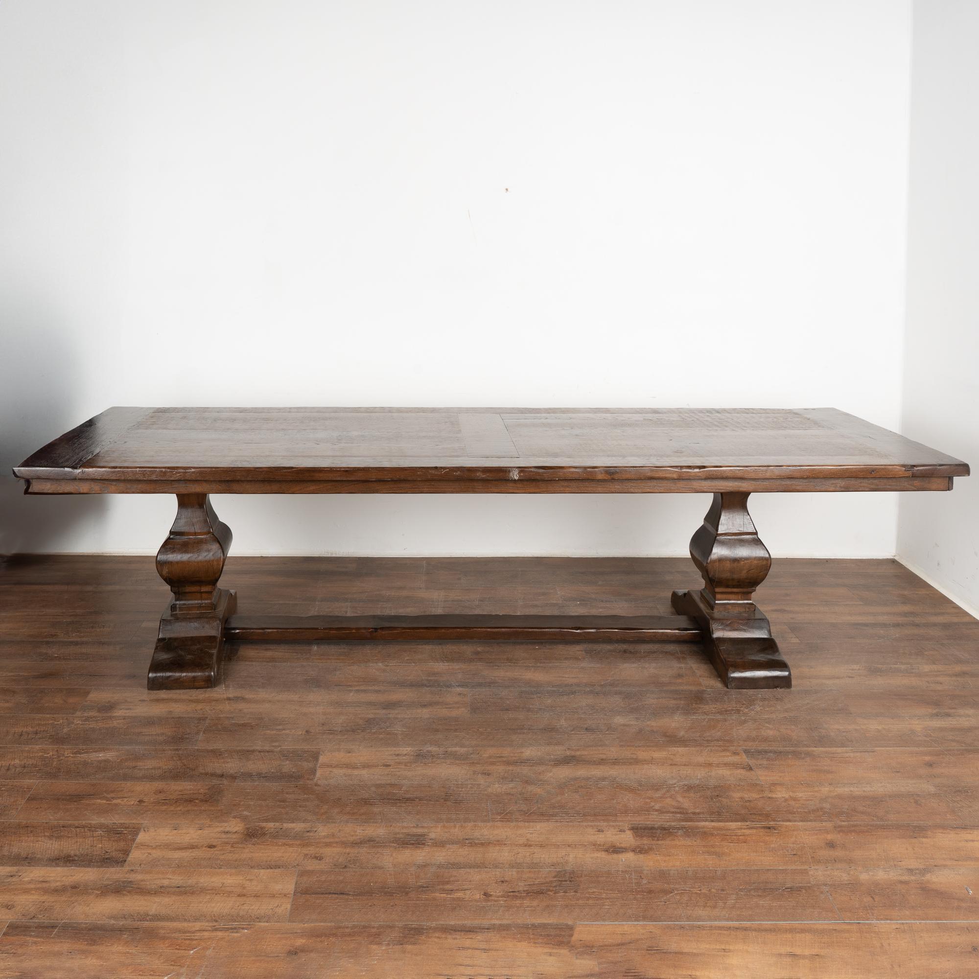 French Long Oak Dining Table, France circa 1960 For Sale