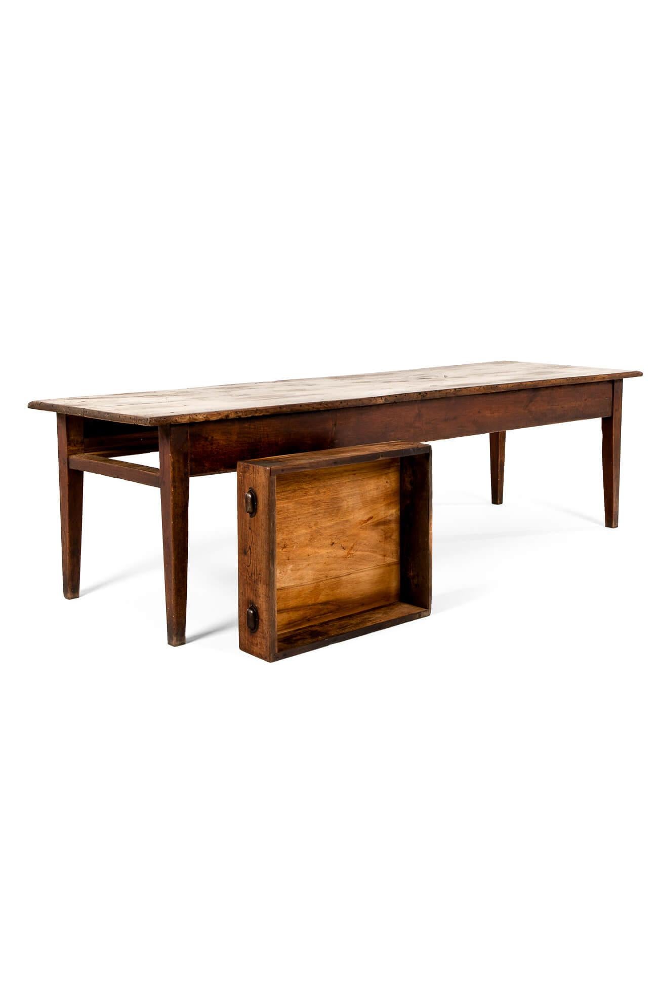 Chêne Table de ferme française longue en chêne en vente