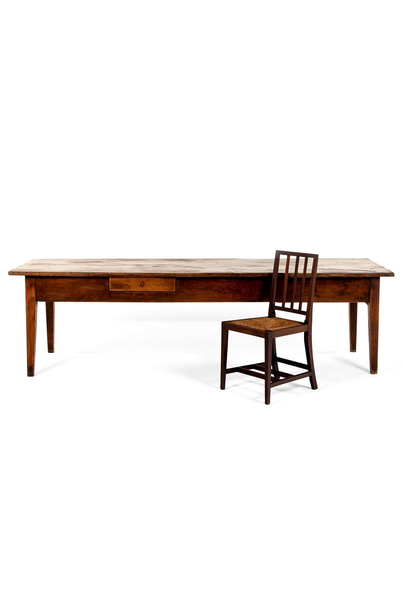 Table de ferme française longue en chêne en vente 1