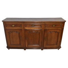 Vintage Long Oak Sideboard Buffet, circa 1905