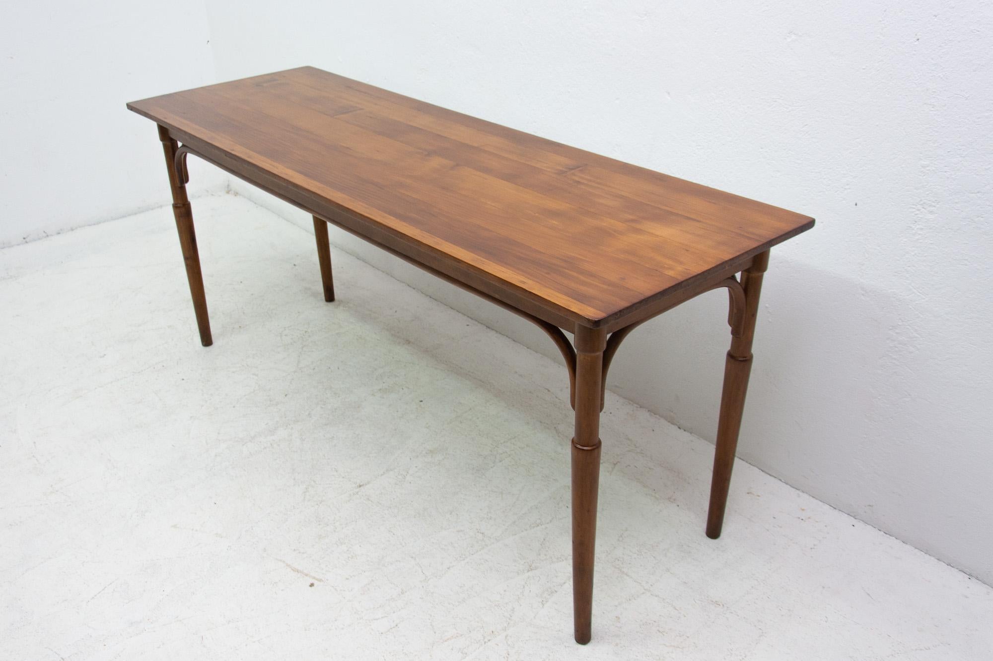 Wood Long Occasional Coffee Table in the Thonet Style, 1920s, Bohemia