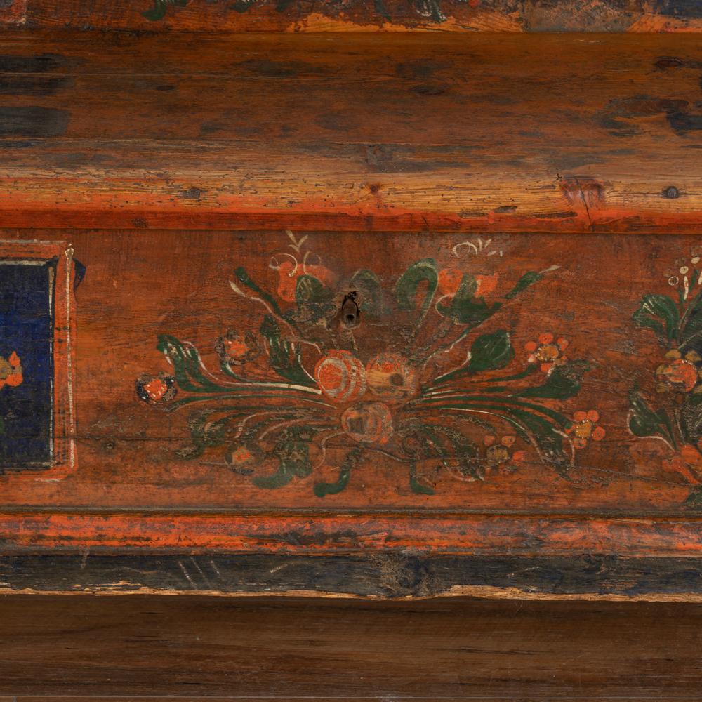 Long Original Painted Bench With Storage, Hungary circa 1890 3