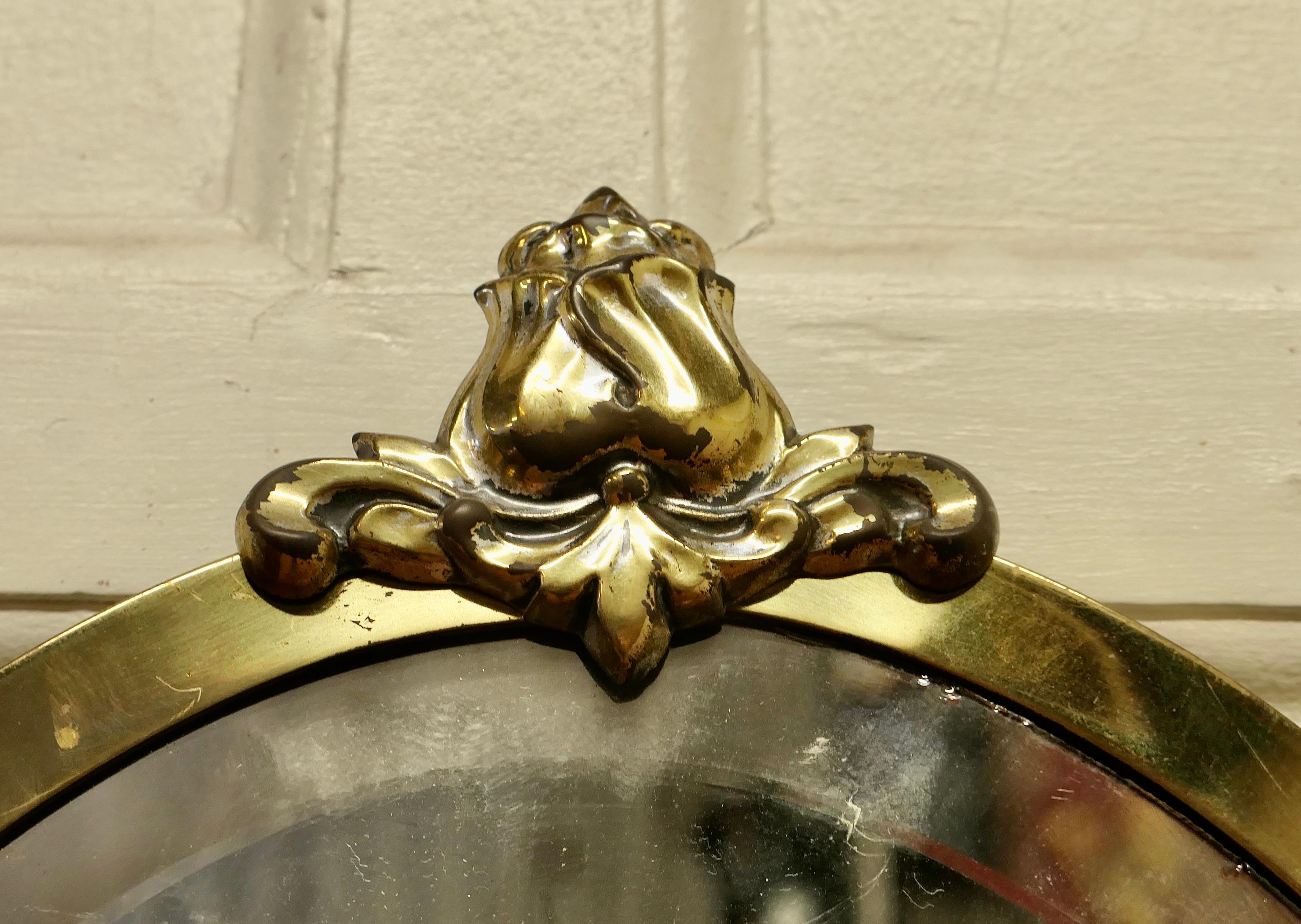 brass art deco mirror