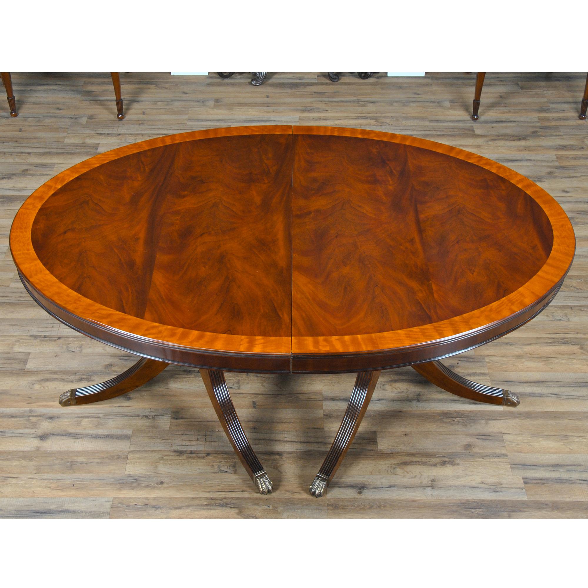 Chippendale Long Oval Mahogany Dining Table  For Sale