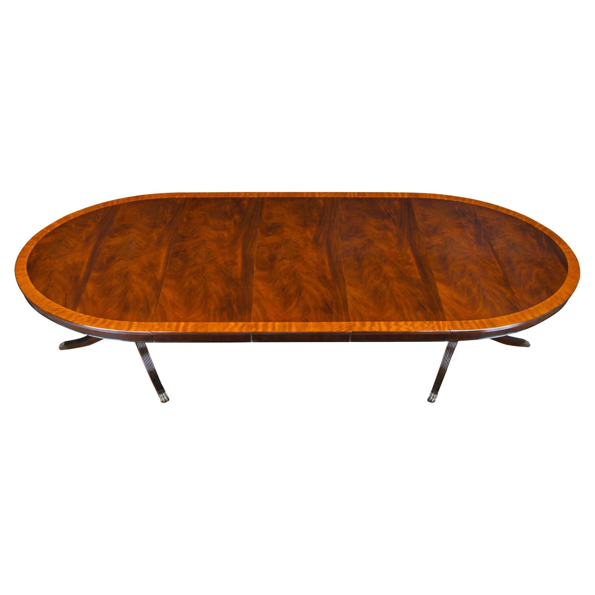 Long Oval Mahogany Dining Table  For Sale