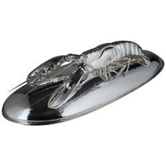 Long Oval Tray with Lid and Lobster Decoration