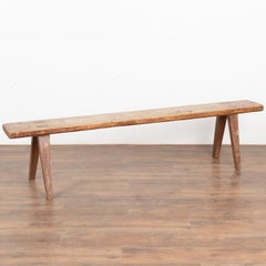 Long Painted Pine Bench from Sweden, circa 1890