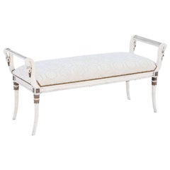 Long Painted Swan Neck Bench