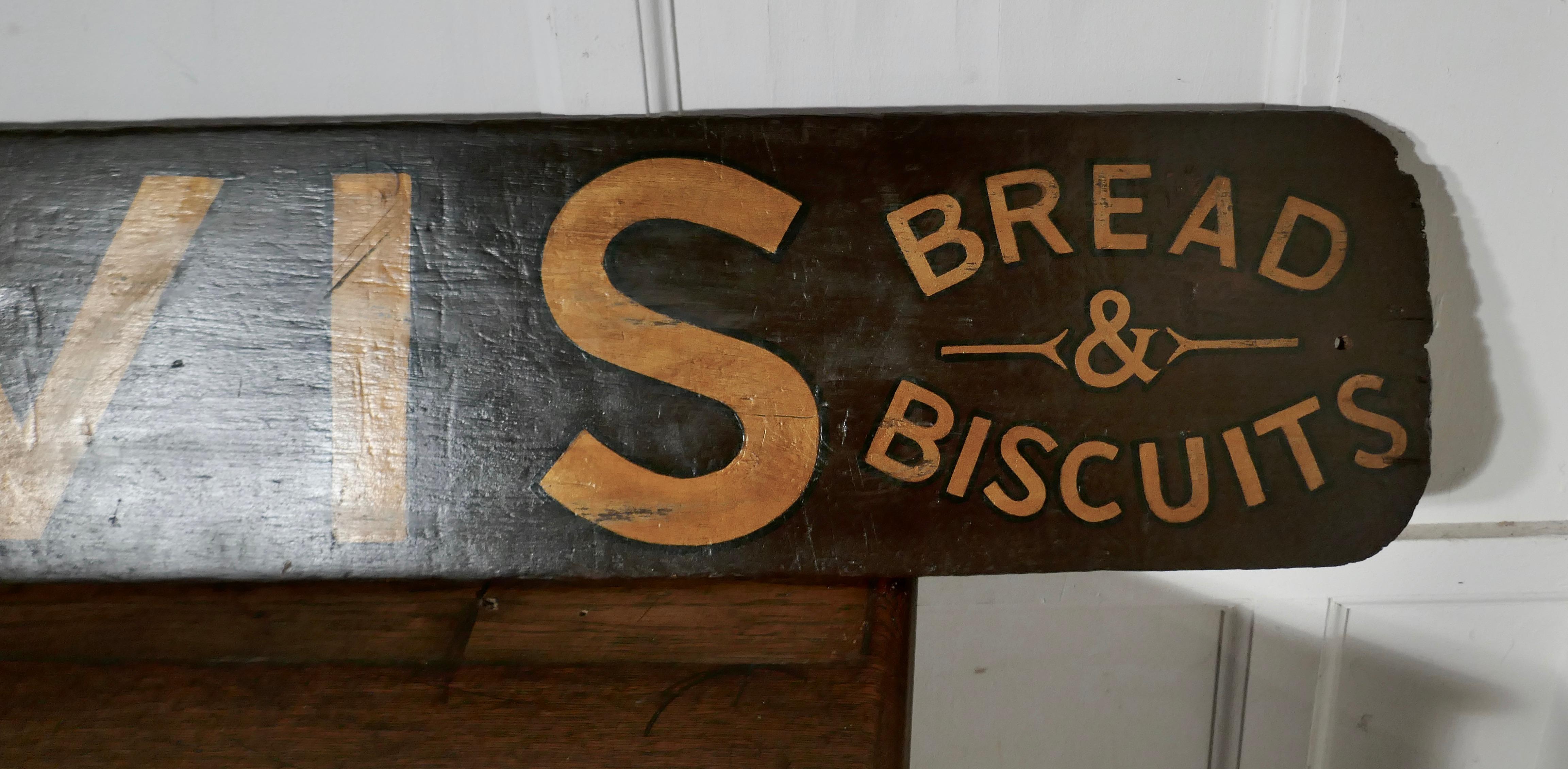 Industrial Long Painted Wooden Hovis Advertising Baker’s Sign