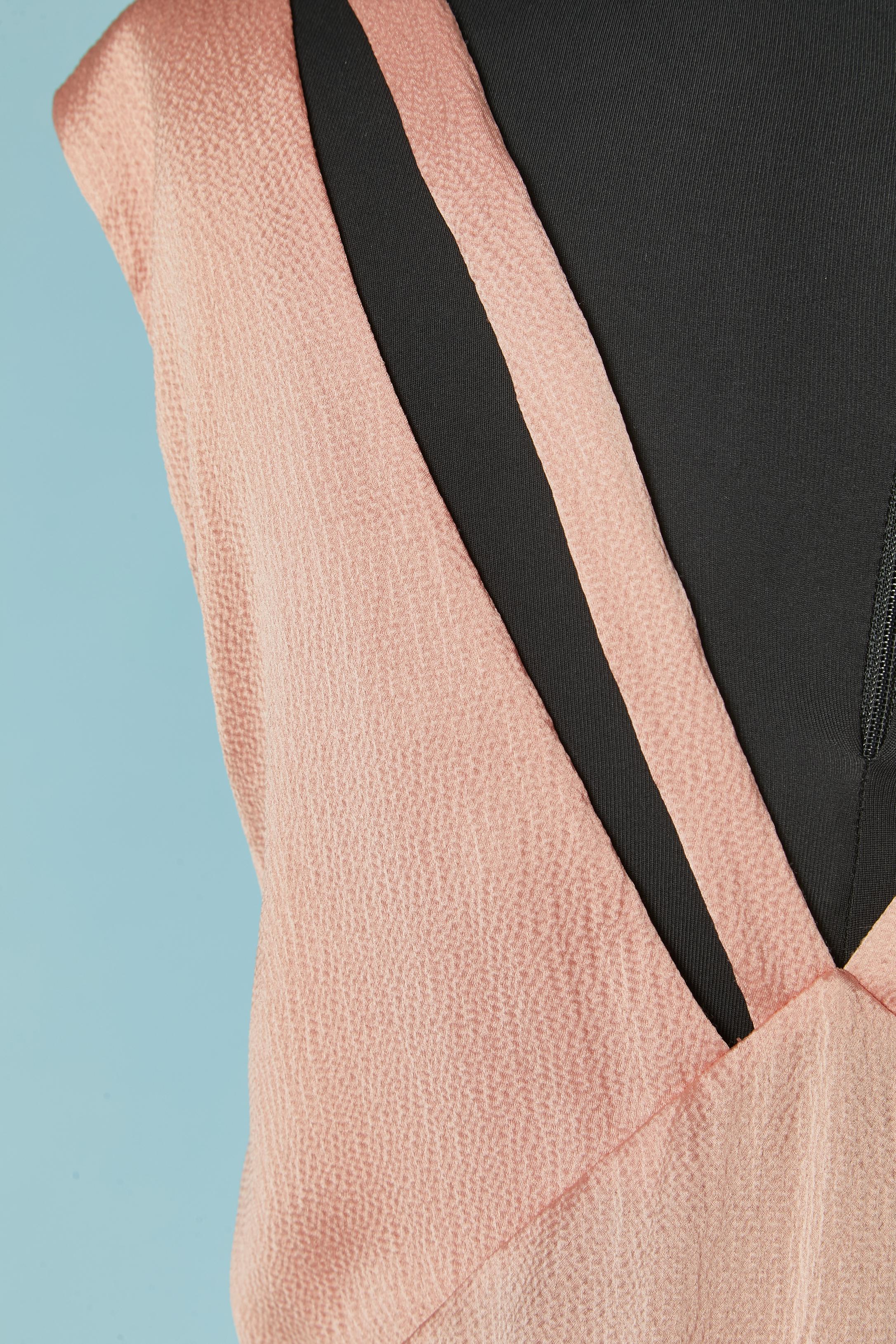 Abito da sera lungo in seta rosa pallido con tagli CHRISTIAN DIOR in vendita 2