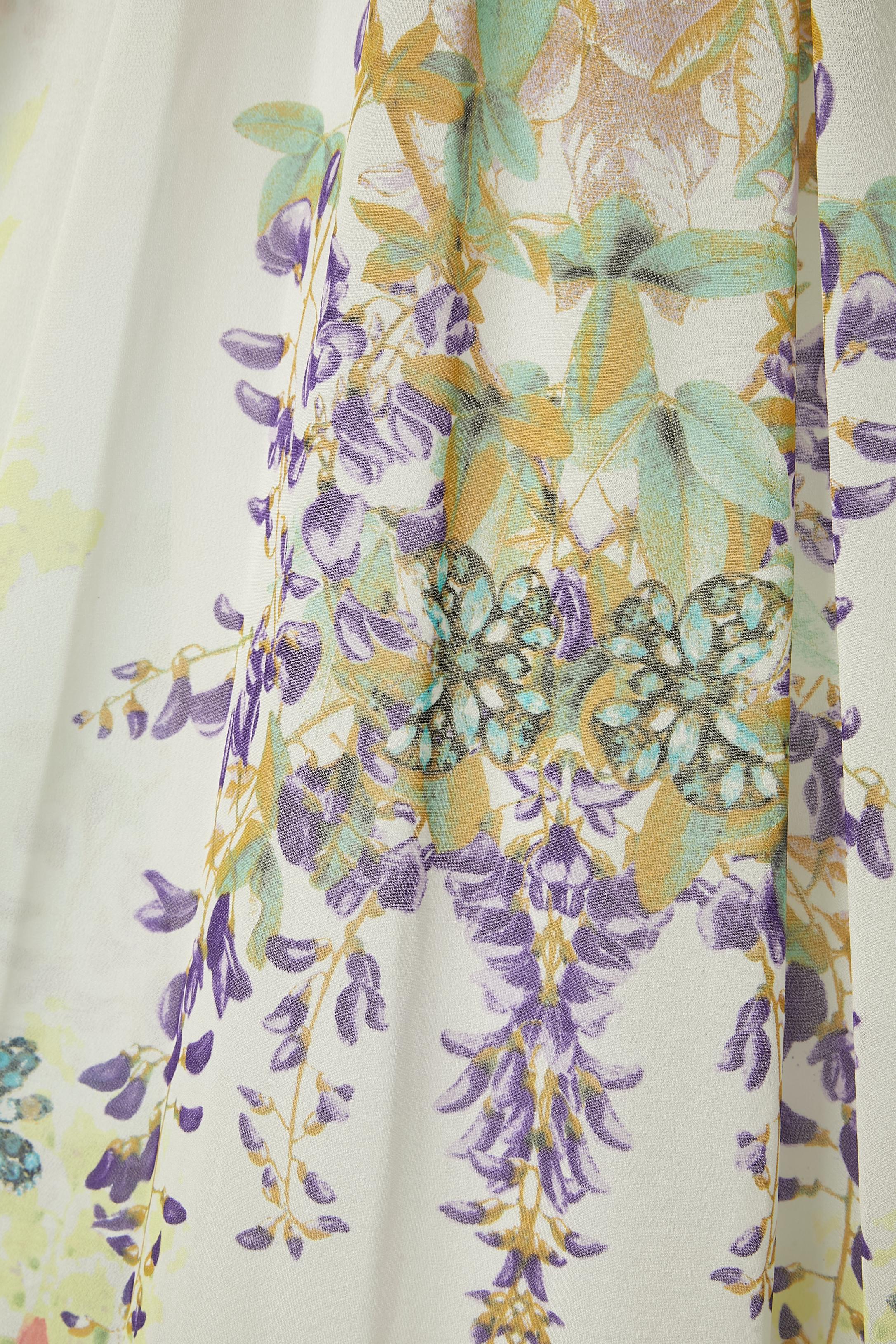 Langes Kleid aus Viskosejersey mit Pastellmuster CLASS Roberto Cavalli  im Zustand „Hervorragend“ im Angebot in Saint-Ouen-Sur-Seine, FR