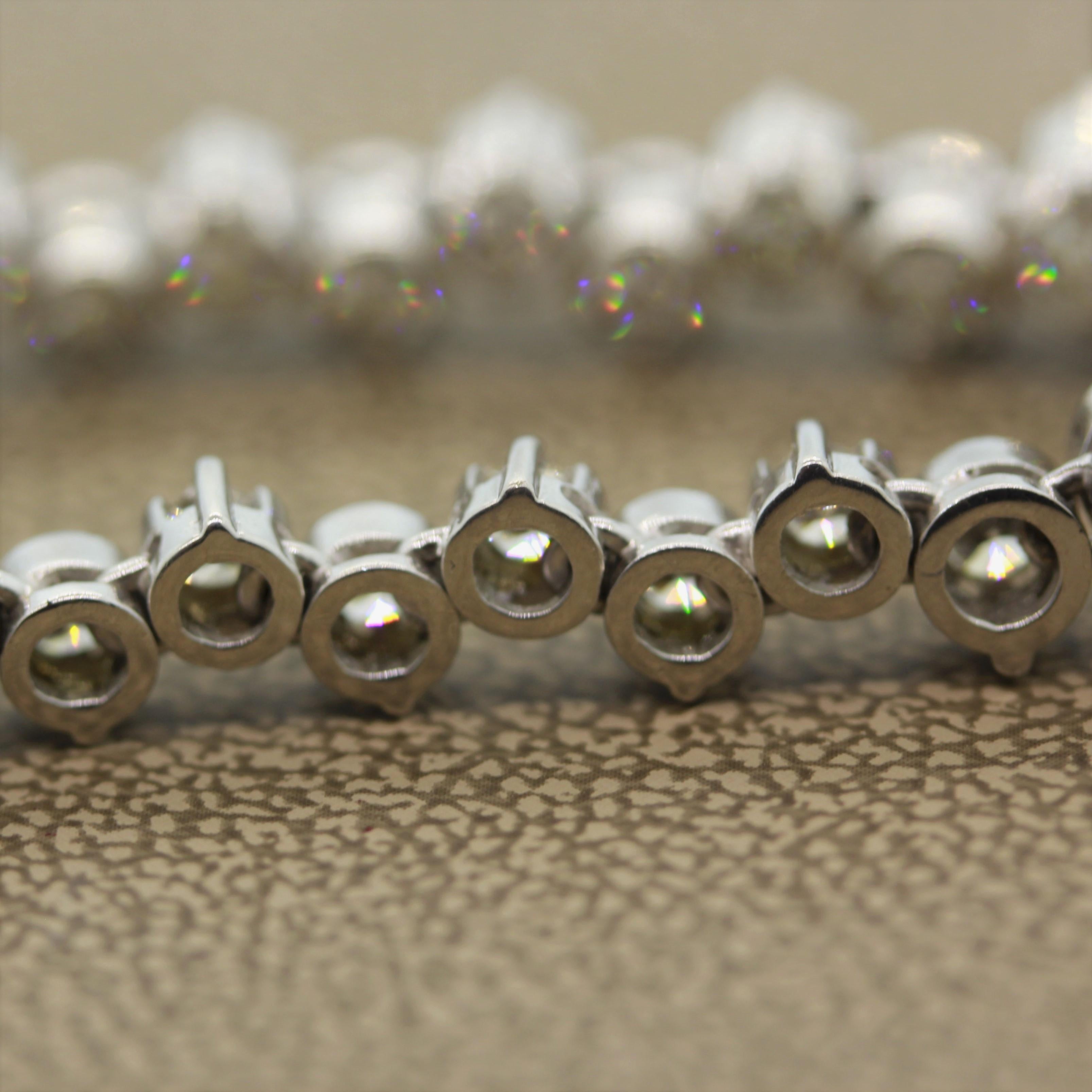 Long Pearl Diamond Gold Drop Earrings 3