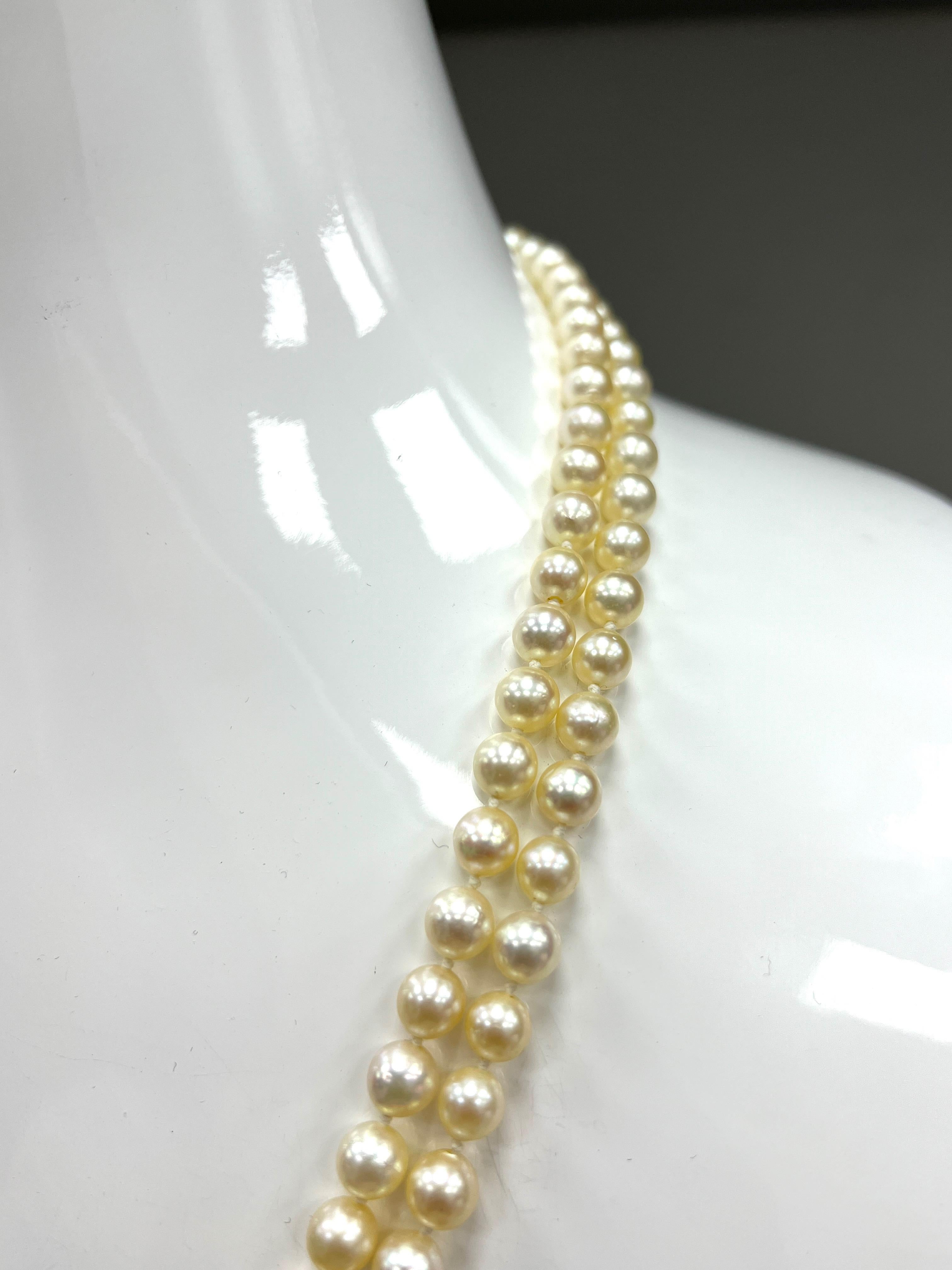 Long Pearl Diamond Sautoir Necklace In Excellent Condition For Sale In New York, NY