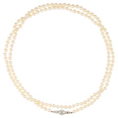 Long Pearl Diamond Sautoir Necklace