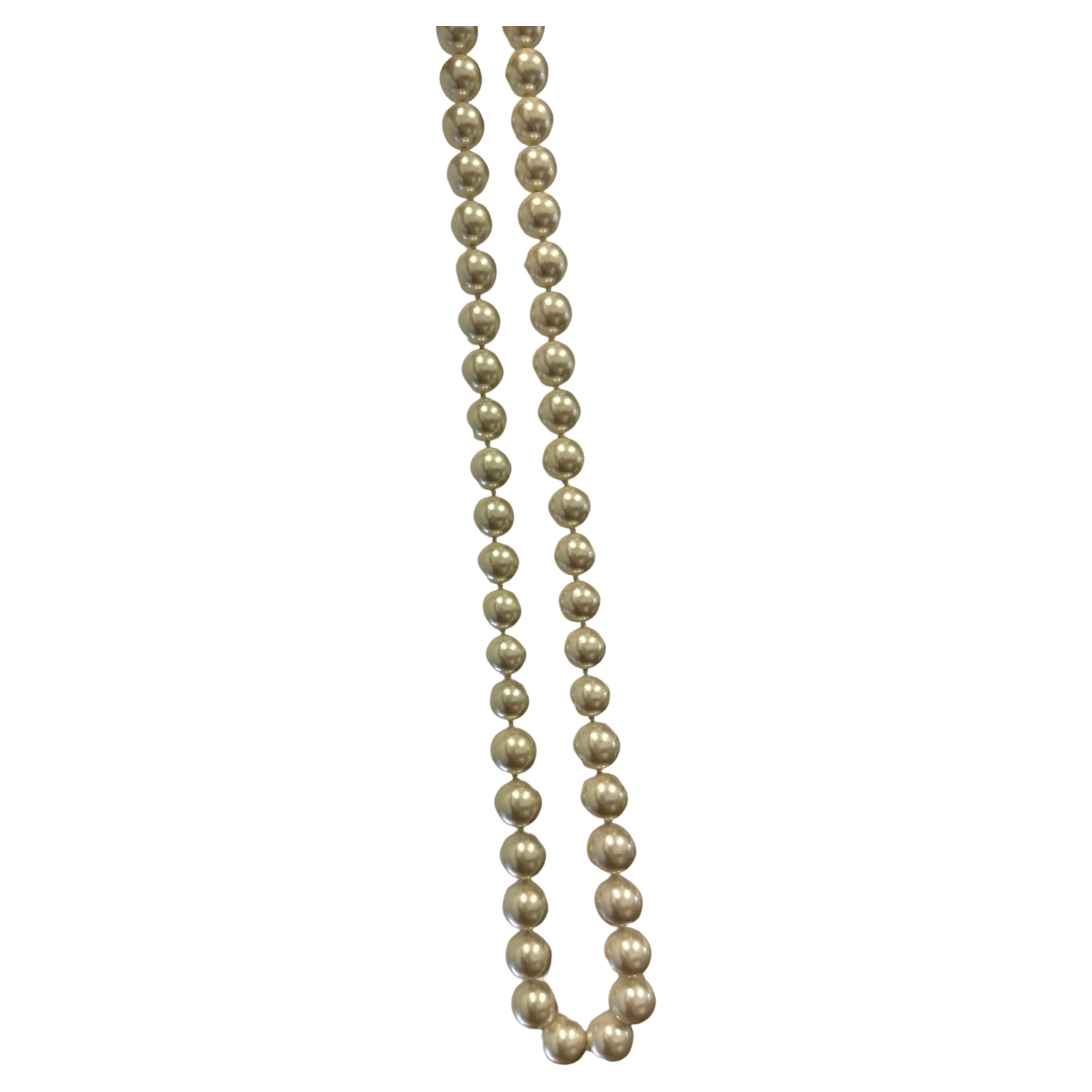Long strand of pearls costume jewelry deals