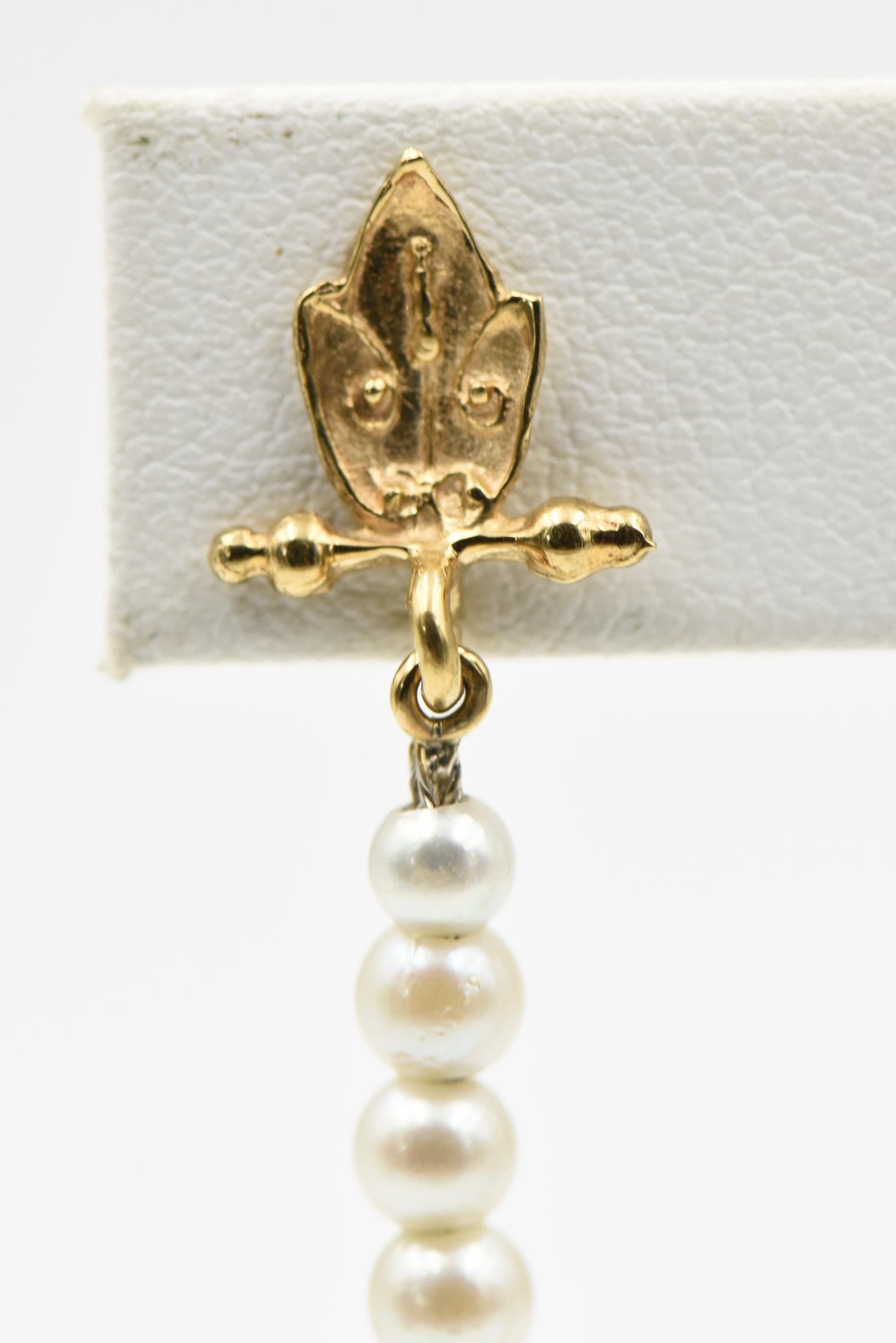pearl strand earrings