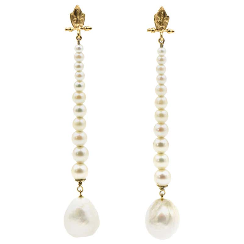 Detachable pearl drop earrings Clearance