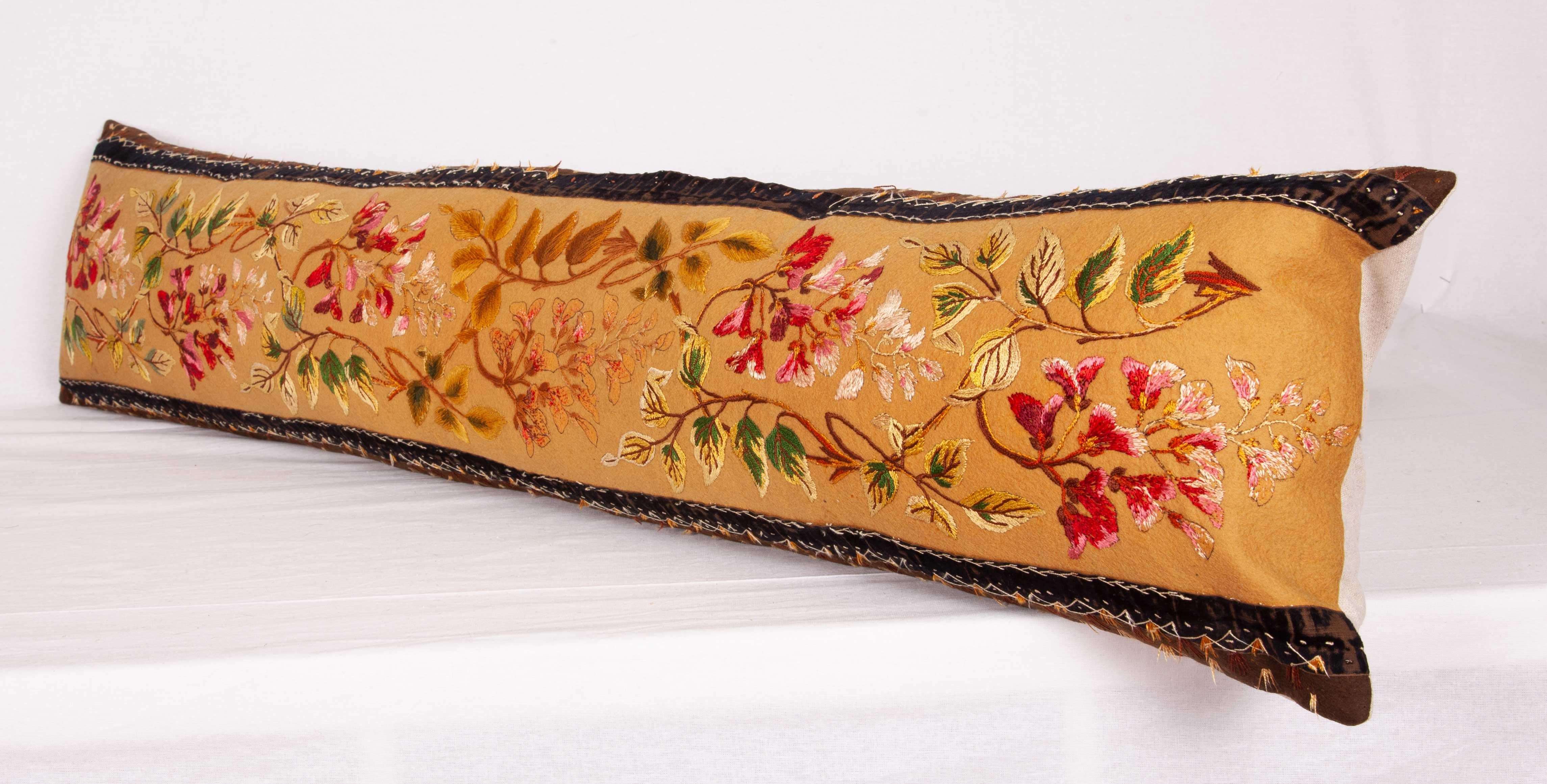 Long Pillow Case Fashioned from a European Embroidery, Late 19th Century 1