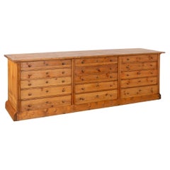 Long Pine 15 Drawer Apothecary Counter Island, Denmark circa 1860-80