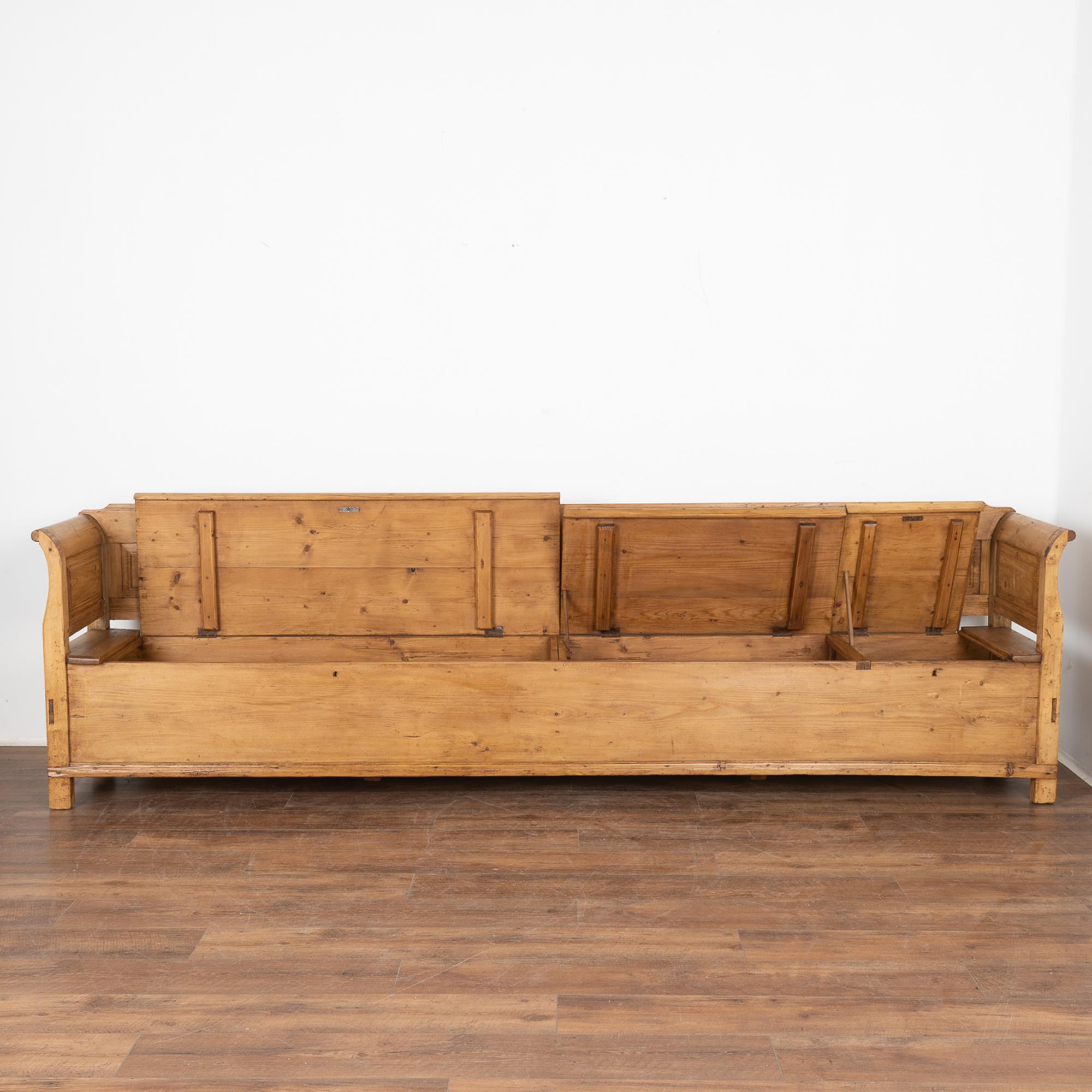 pine bench with storage