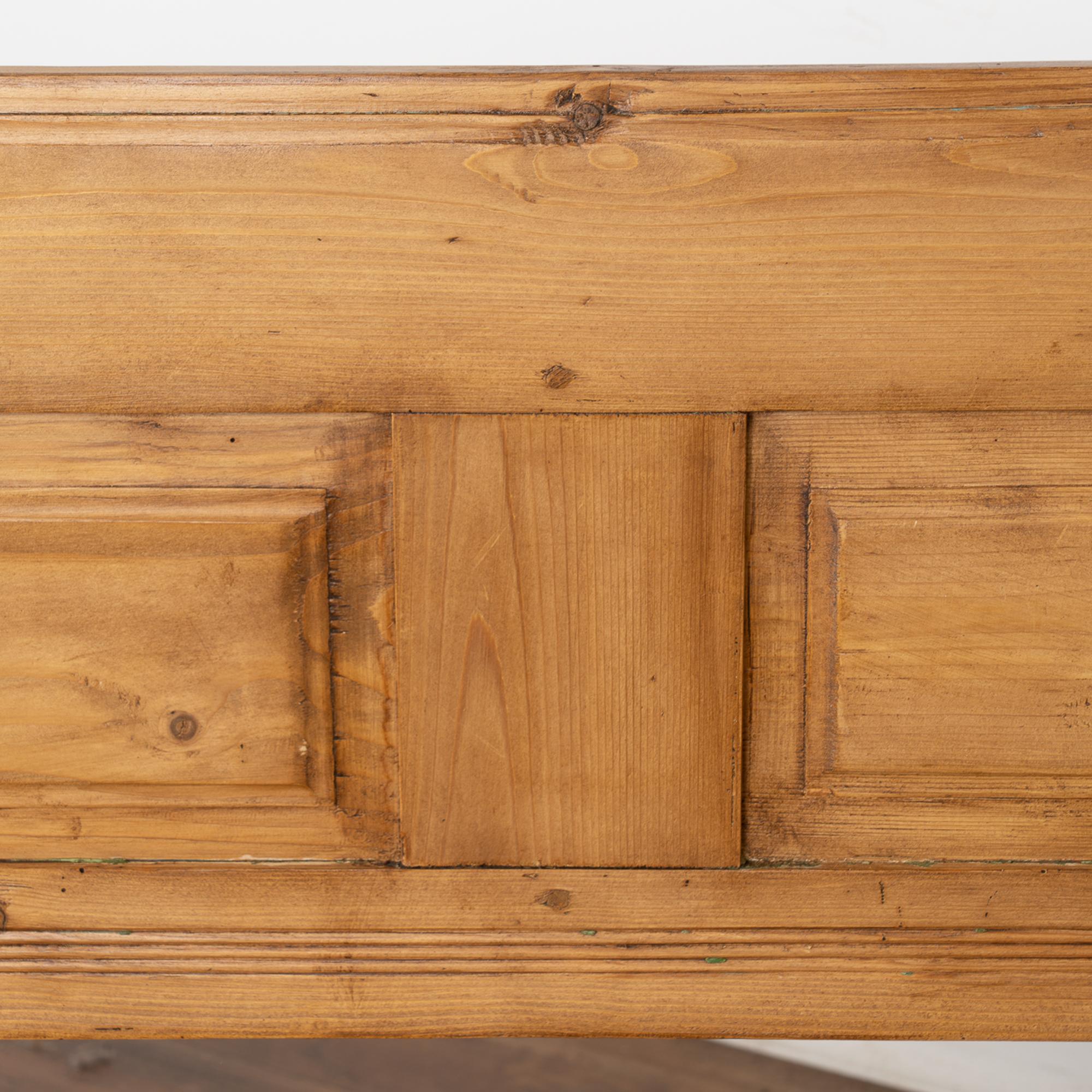 19th Century Long Pine Bench with Hidden Storage, Hungary, circa 1890