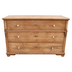 Long Pine Chest of Three Drawers