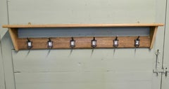 Long Pine Coat Rack and Shelf, with Numbered Hooks