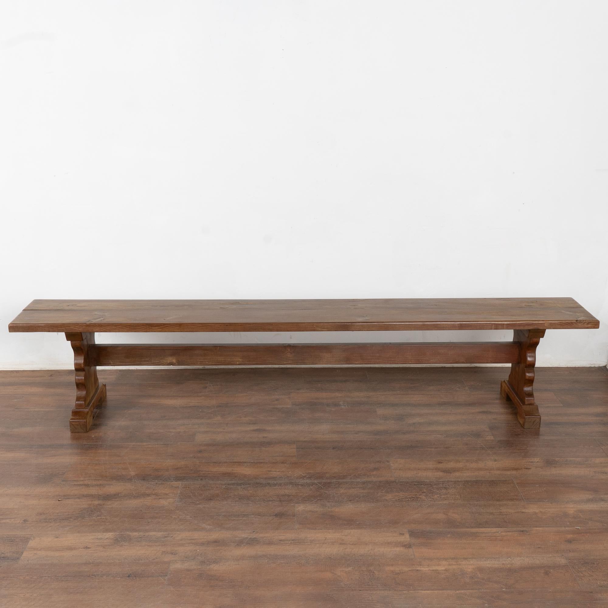 Rustic Long Pine Narrow Bench, Sweden circa 1880