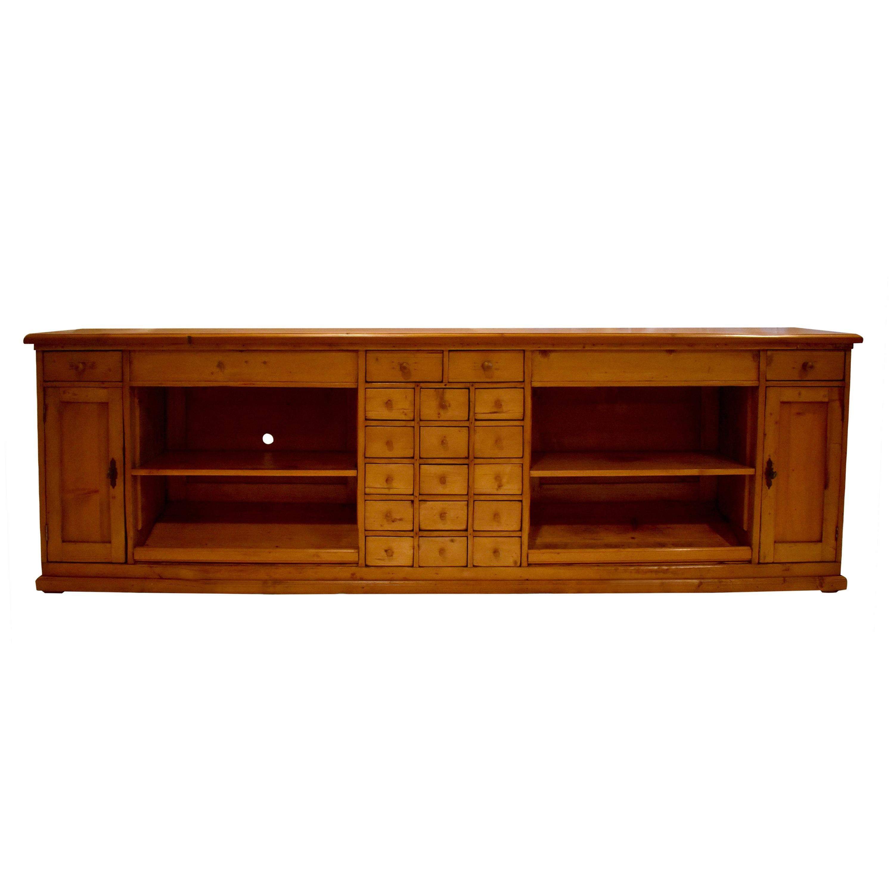 Long Pine Sideboard with Nineteen Drawers