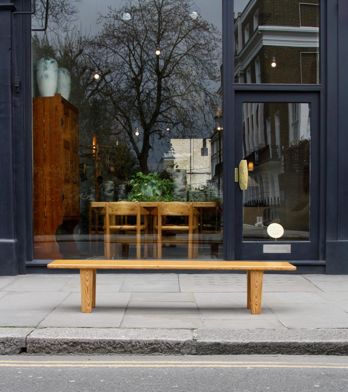 Long Pine Wood Bench Sweden, circa 1955 4