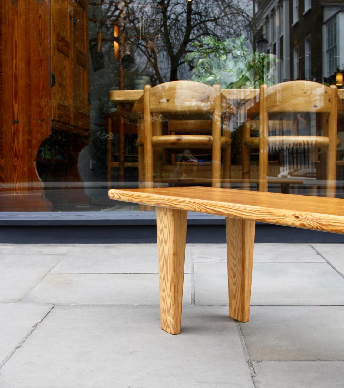 Long Pine Wood Bench Sweden, circa 1955 In Excellent Condition In London, GB