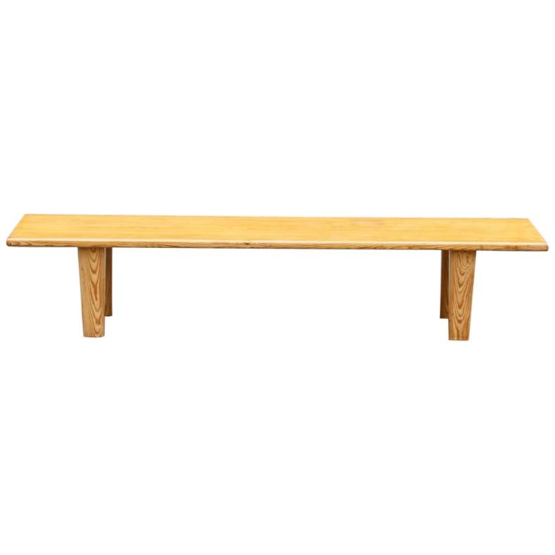 Long Pine Wood Bench Sweden, circa 1955