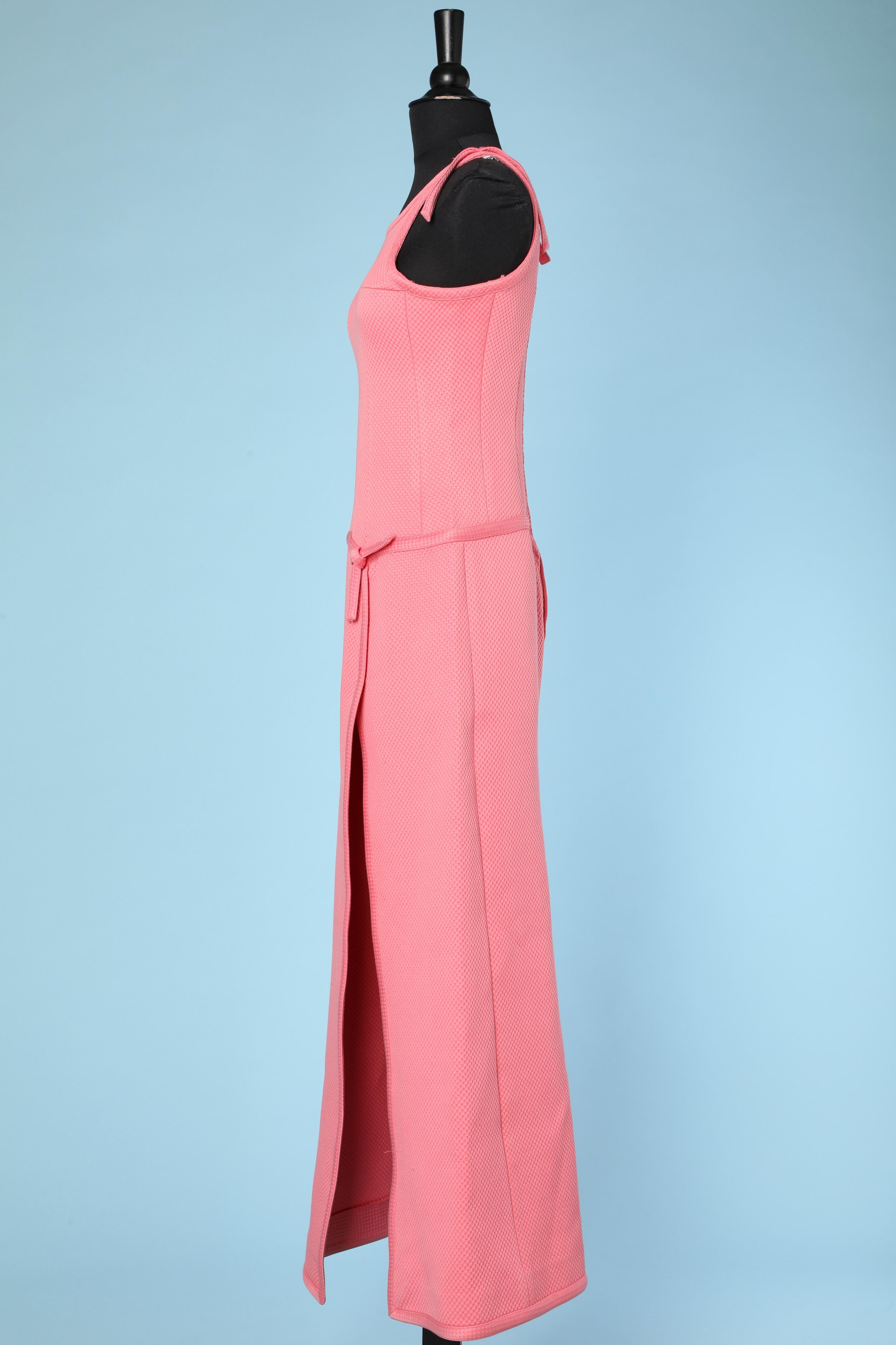 Women's Long pink dress in cotton 