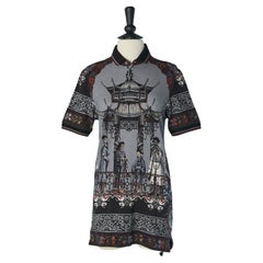 Long Polo shirt with Chinese print pattern Dolce & Gabbana
