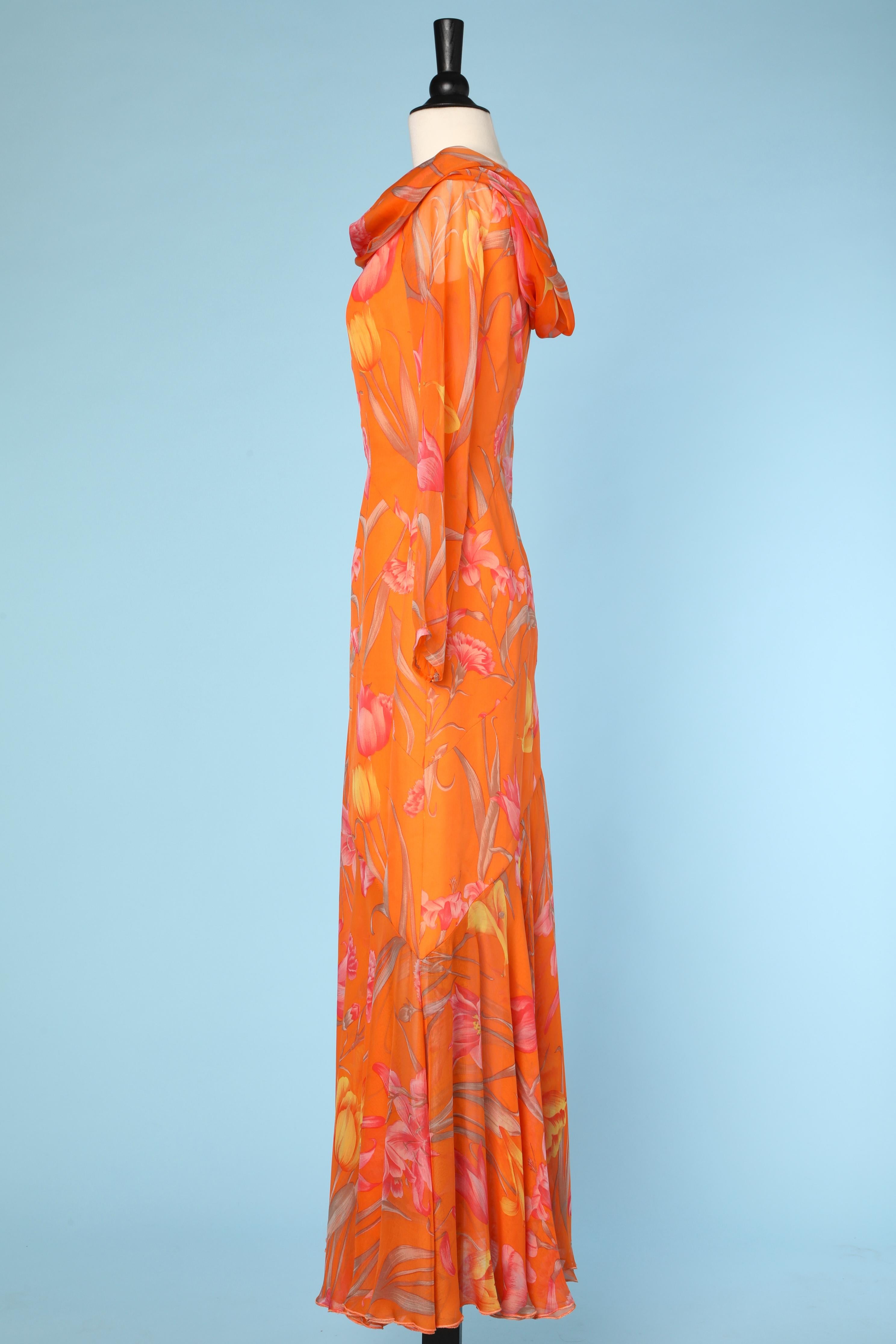 Women's Long printed dress in chiffon Jean-Louis Scherrer 