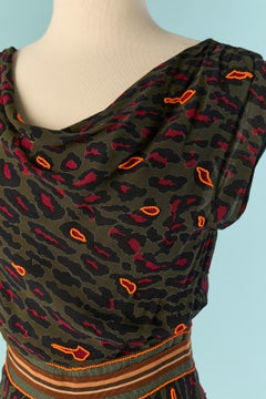 Long printed dress with beadwork MICHEL KLEIN