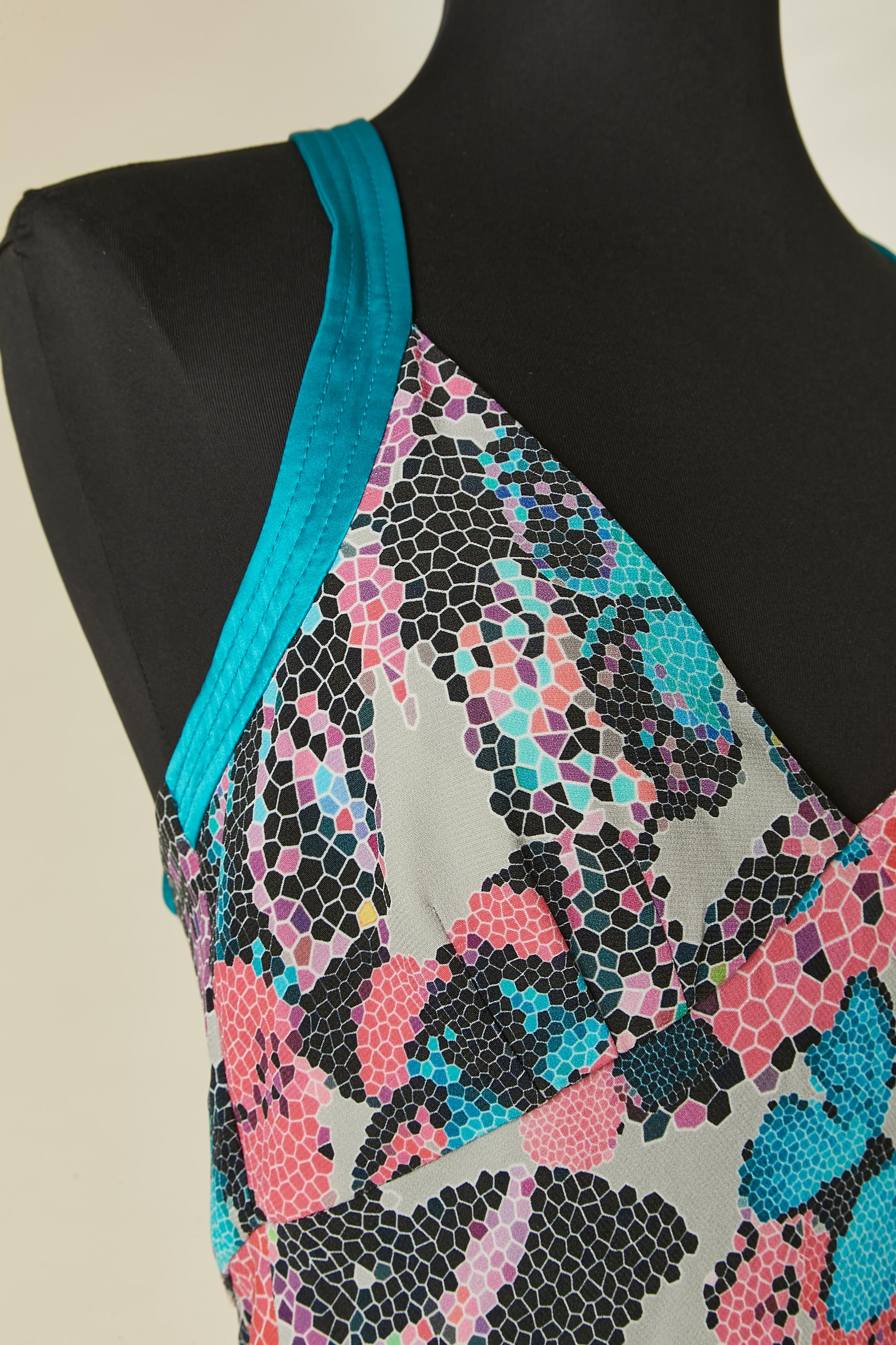 Langes bedrucktes Abendkleid mit Schleppe VERSACE Collection New with tag (Grau) im Angebot