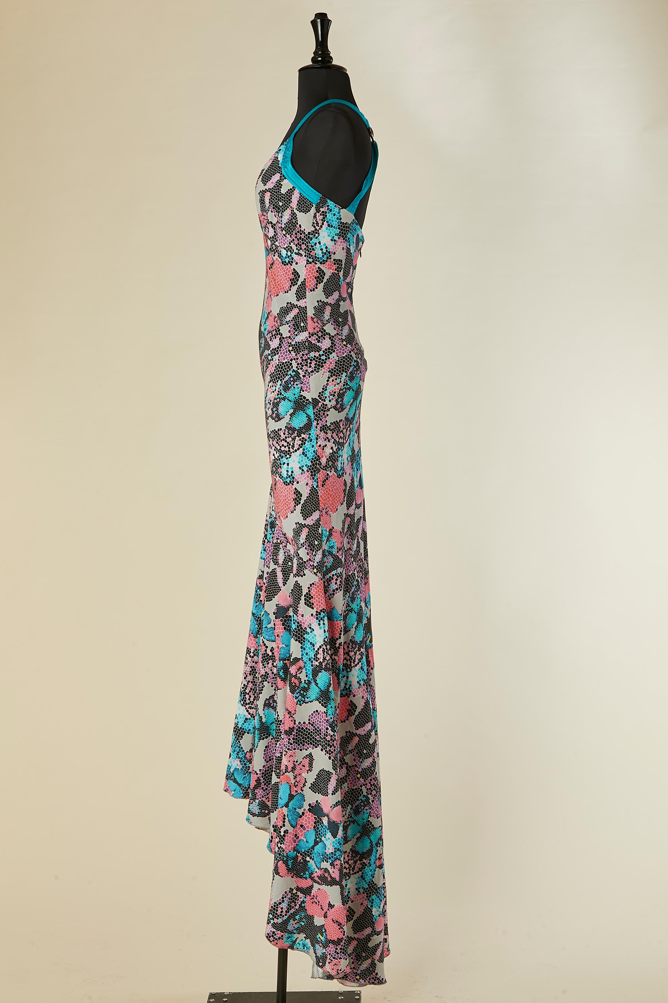 Langes bedrucktes Abendkleid mit Schleppe VERSACE Collection New with tag Damen im Angebot