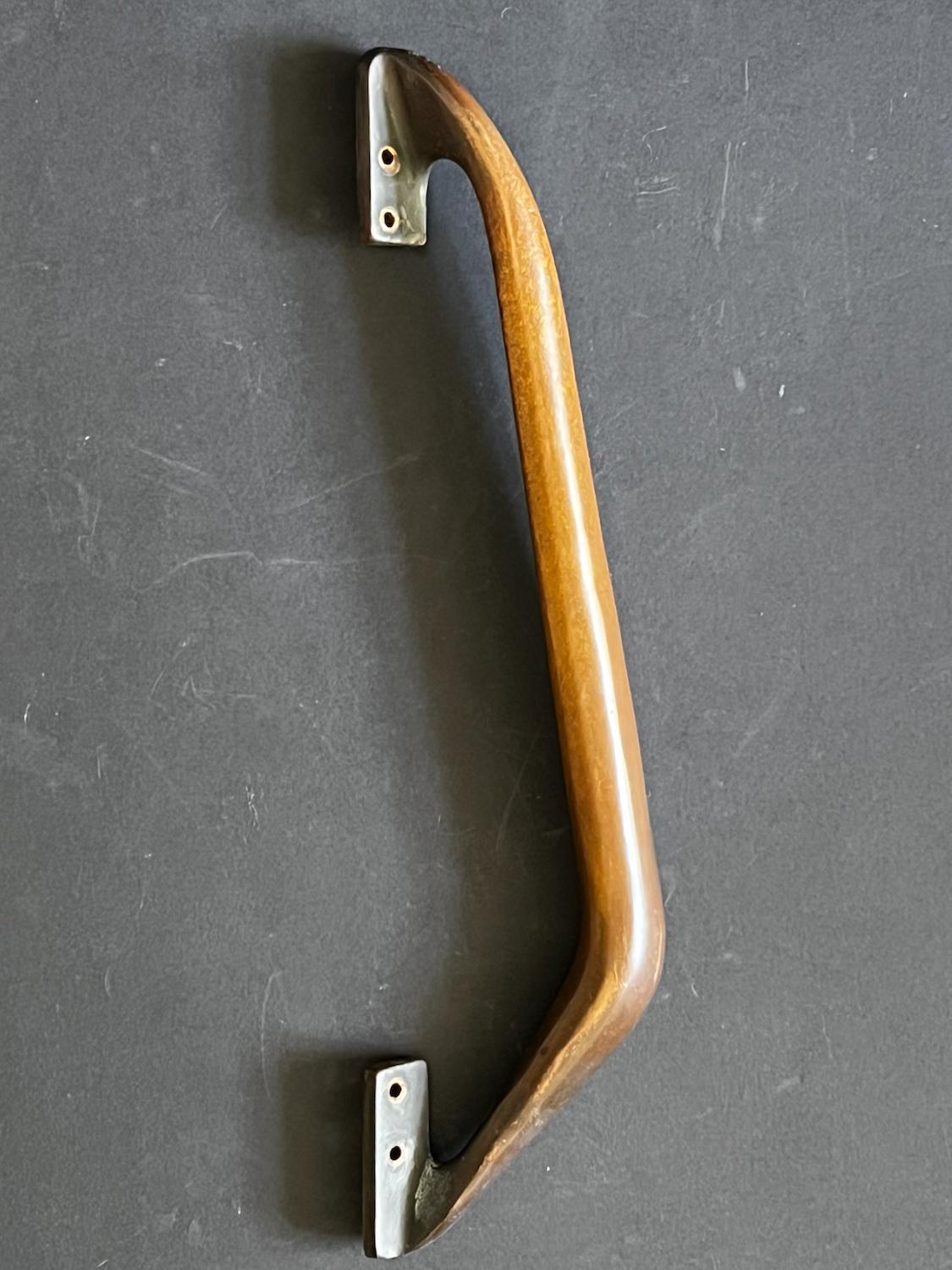 Mid-Century Modern Long Push or Pull Door Handle in Solid Bronze, European, Mid-20th Century For Sale