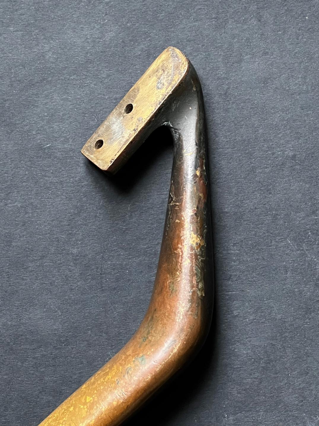 Long Push or Pull Door Handle in Solid Bronze, European, Mid-20th Century In Good Condition In London, GB