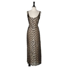 Robe longue en rayonne imprimée léopard Moschino Cheap and Chic 