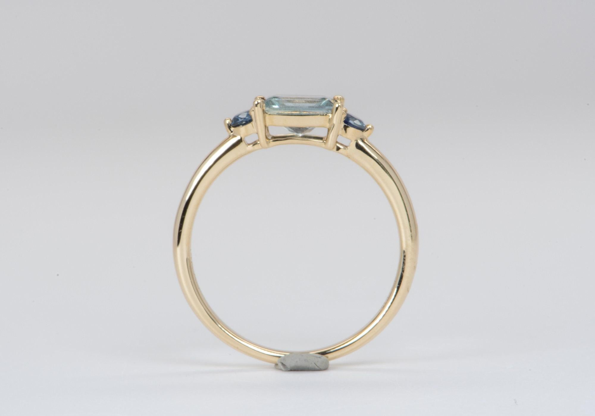 gold rectangle engagement ring
