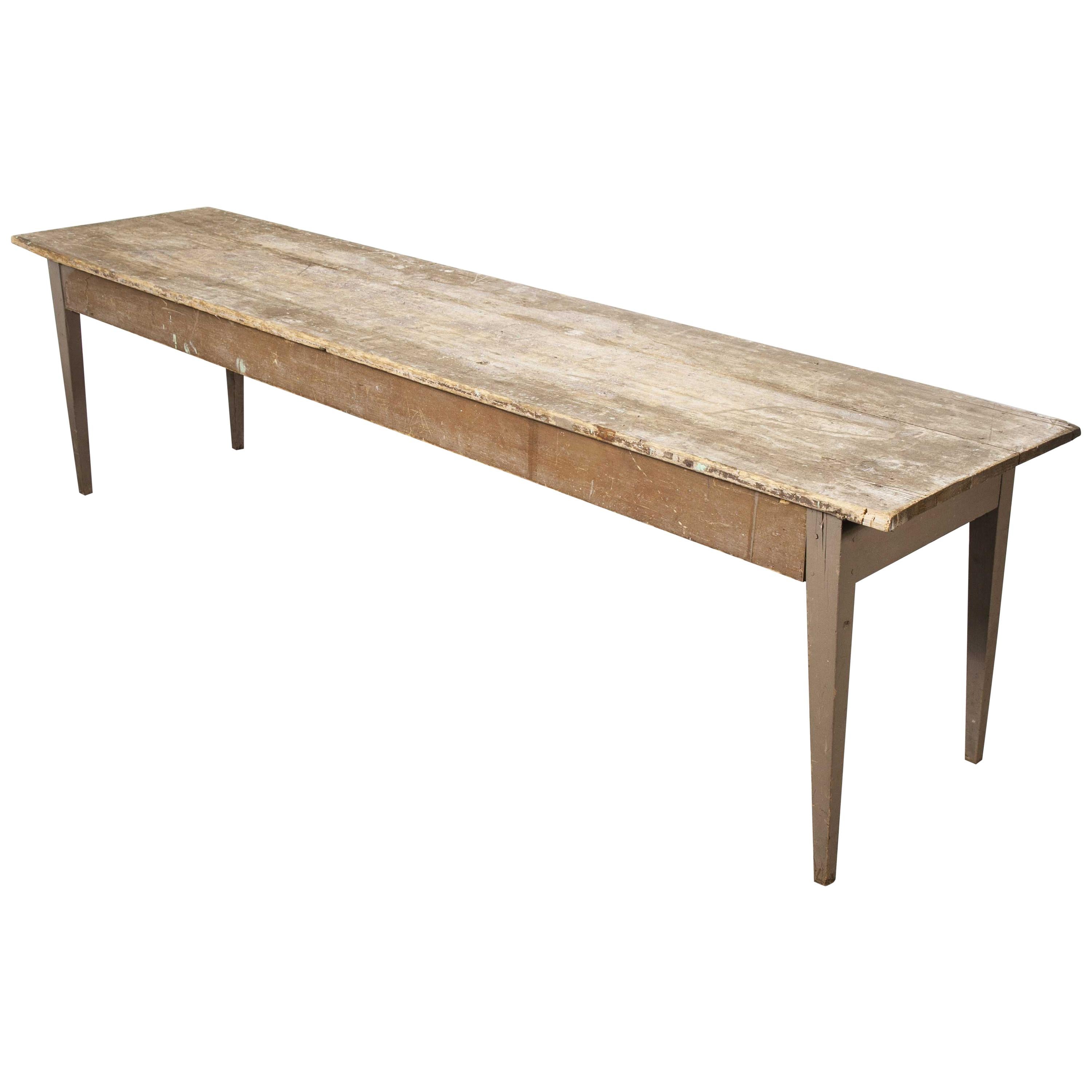 Long Rectangular French Pine Kitchen, Farmhouse, Dining Table