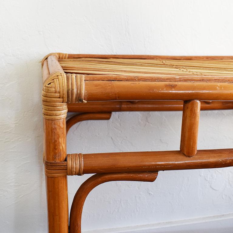 bamboo rattan console table