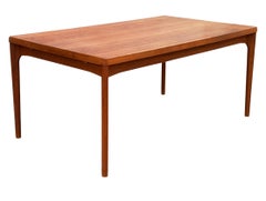 Tavolo da pranzo rettangolare lungo allungabile danese moderno del Medioevo in teak