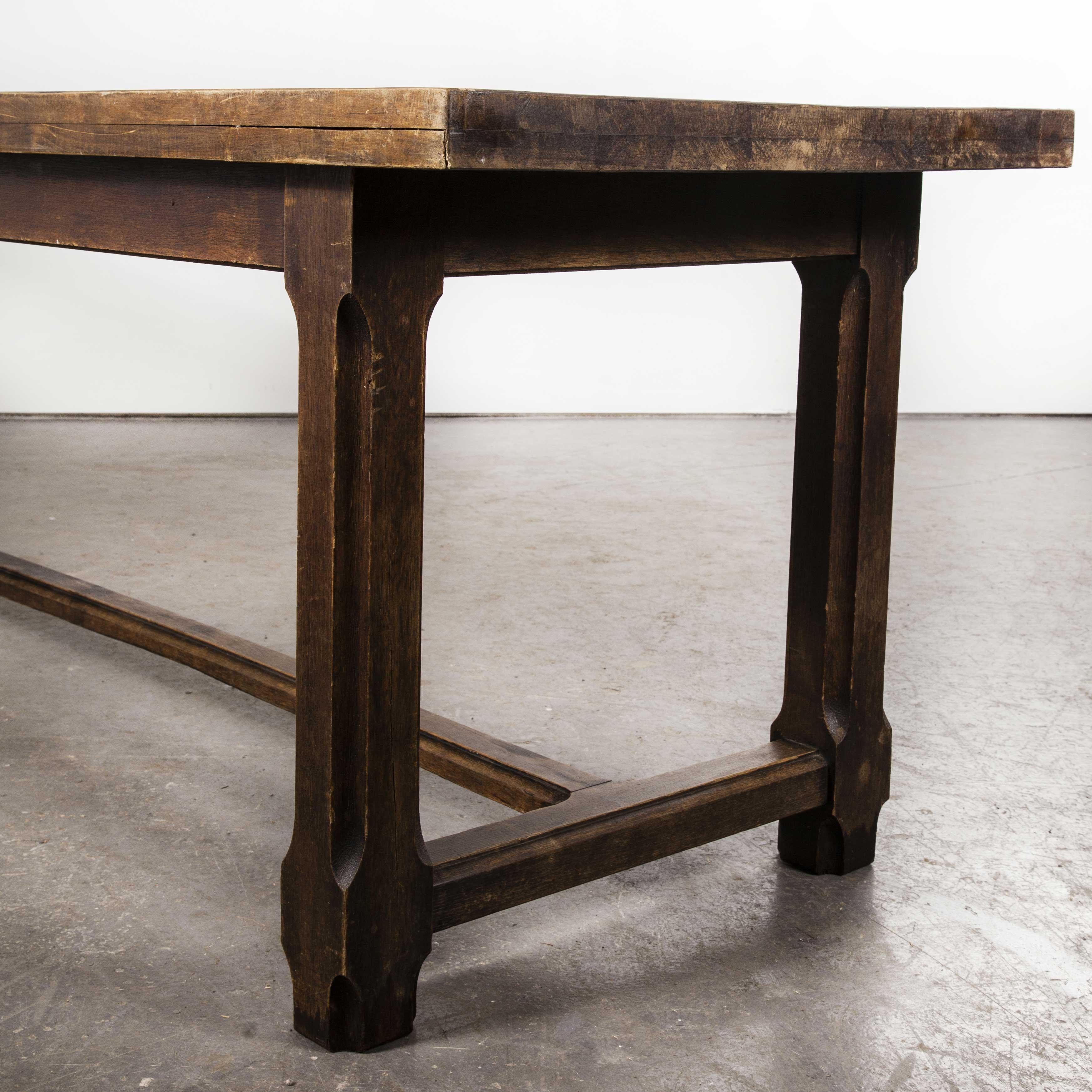 Long Rectangular Oak and Birch French Refectory Dining Table 3