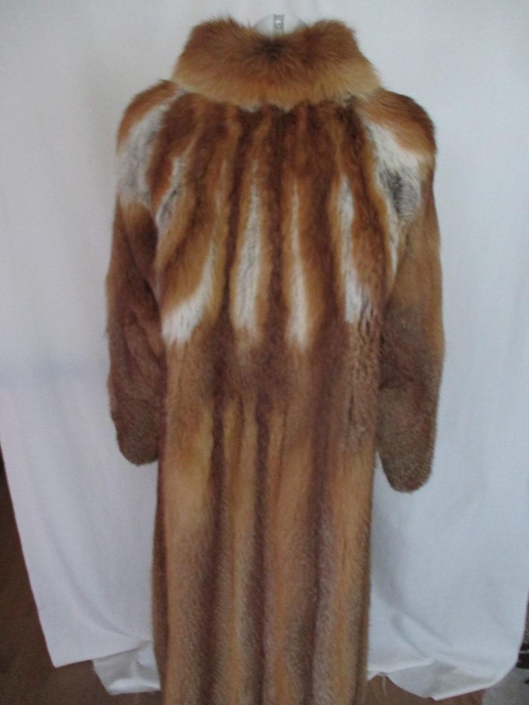Long Red Fox Fur coat For Sale at 1stDibs
